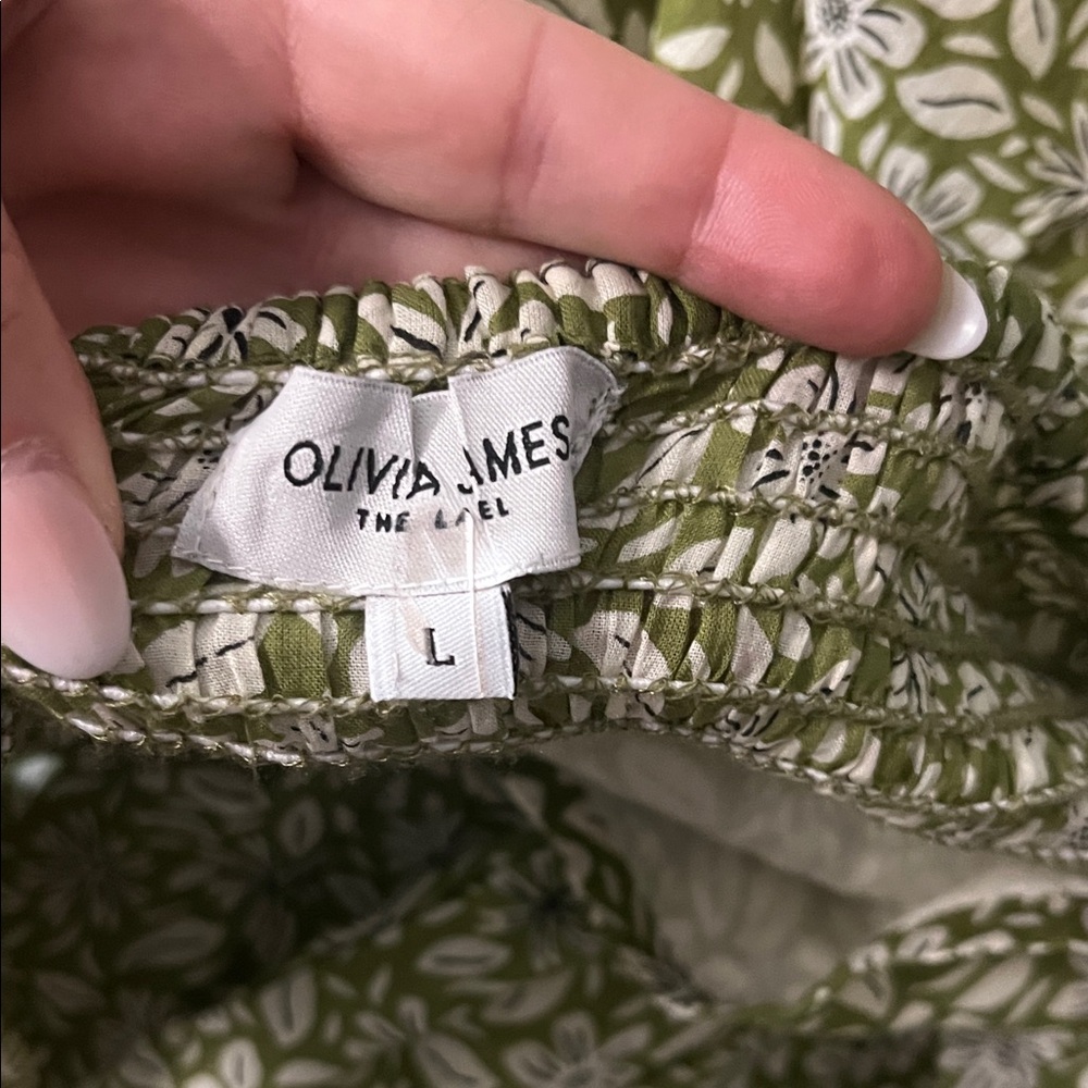 Chic Olive Floral Maxi Dress - Picture 7 of 8